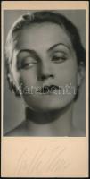 cca 1930-1940 Angelo (1894-1974): Bulla Elma (1913-1980) színésznő portréja, aláírt, kartonra ragasztott, eredetileg a fotóművész által szignózott fotó, Angelo munkatársának hagyatékából, 17,5x11,5 cm