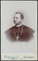 cca 1900 Majláth Gusztáv Károly (1864-1940) erdélyi püspök, keményhátú fotó Csizhegyi S. kolozsvári műterméből, 11x6,5 cm