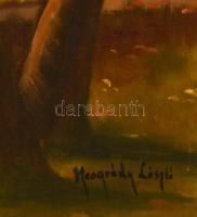 Neogrády jelzéssel: Folyó part. Olaj, vászon, 60×80 cm