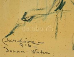 Bardócz Árpád (1882-1938): Mayer Eronim [Ieronim] népfelkelő honvéd portréja, Dornavátra 1916. Kréta...