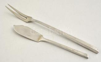 Art deco, ezüst felvágottas villa és kés / Art deco silver cutlery 75g