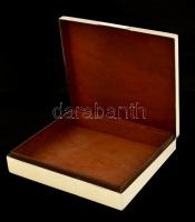 Art deco, ezüst cigaretta kínáló doboz fa betéttel / Art deco silver box 185 g