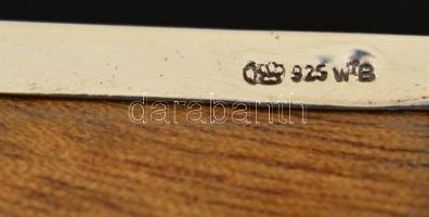 Art deco, ezüst cigaretta kínáló doboz fa betéttel / Art deco silver box 185 g