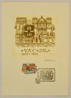 Vertel József (1922-1993): Vác 900 éve város, rézkarc, papír, jelzett, 10,5×11,5 cm