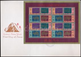 Chinese New Year: The year of the Buffalo minisheet + block on 2 FDC, Kínai újév: a bivaly éve kisív + blokk 2 db FDC-n