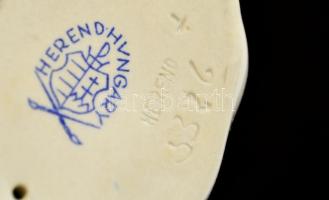 Herendi porcelán nyuszipár, kézzel festett, jelzett, hibátlan, 8,5x7,5 cm