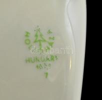 Hollóházi porcelán kulacs, jelzett, matricás, hibátlan, m: 19,5 cm