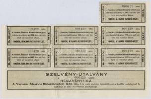 Budapest 1926. "Fonciere Általános Biztositó-Intézet" részvnye 50P-ről, szárazpecséttel, a...
