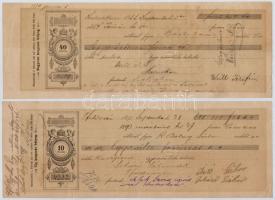 1880-1892. 5db váltó, mind kitöltött, mind bélyegzéssel vagy felülbélyegzéssel, közte egy német nyelvű T:III,III-