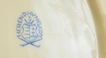 Herendi madaras tálka, kézzel festett, jelzett, hibátlan, 12×9 cm