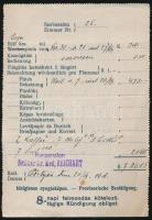 1918 Pöstényfürdő, Löger Villa, képes szálloda számla, 10,5x15 cm