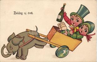 New Years greeting, children