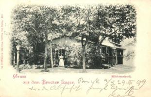 1899 Lajtabruck, Bruck an der Leitha; Brucker Lager, Milchmariandl / katonai tábori tejivó / military barracks milk drinking hall