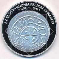 DN A magyar nemzet pénzérméi - Az első Pannonia felirat dénáron 1038-1041 Ag emlékérem tanúsítvánnyal (10,37g/0.999/35mm) T:PP