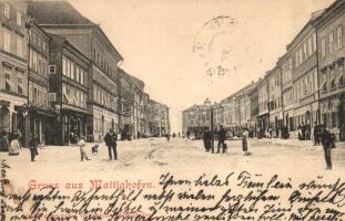 1899 Mattighofen, Strassenbild / street view with shops