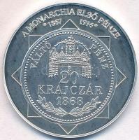 DN A magyar nemzet pénzérméi - A Monarchia első pénze 1867-1916 Ag emlékérem tanúsítvánnyal (10,37g/0.999/35mm) T:PP fo.