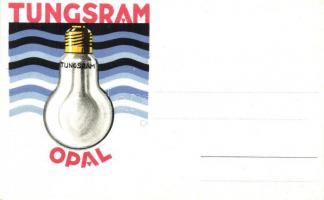 Tungsram Opal villanykörte reklám képeslap / light bulb advertisment postcard s: Csemiczky Tihamér