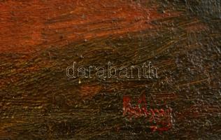 Rudnay jelzéssel: Ülő női akt, olaj, vászon, 31,5×19 cm