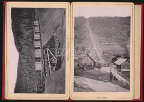 cca 1900 Album Az első Erdélyi erdőipar telepeiről, leporelló fotóalbum 16 db képpel, köztük fatelep...
