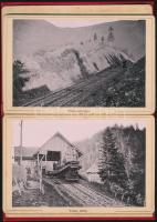 cca 1900 Album Az első Erdélyi erdőipar telepeiről, leporelló fotóalbum 16 db képpel, köztük fatelep...