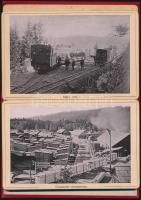 cca 1900 Album Az első Erdélyi erdőipar telepeiről, leporelló fotóalbum 16 db képpel, köztük fatelep...