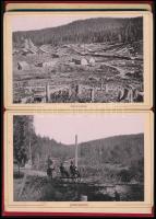 cca 1900 Album Az első Erdélyi erdőipar telepeiről, leporelló fotóalbum 16 db képpel, köztük fatelep...