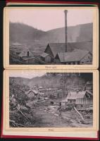 cca 1900 Album Az első Erdélyi erdőipar telepeiről, leporelló fotóalbum 16 db képpel, köztük fatelep...
