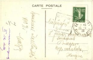 1938 Coupe du Monde. Labdarúgó világbajnokság reklámlapja, a hátoldalon Mészáros Dodó József (?) alá...