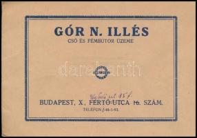 cca 1920-1930 Gór N. Illés cső és fémbútor üzeme, termékkatalógus, 13x18,5 cm