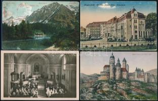 7 db RÉGI felvidéki városképes lap, vegyes minőség / 7 pre-1945 Slovakian town-view postcards in mixed quality