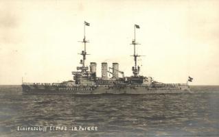 Linienschiff SMS Elsass pre-dreadnought battleship of the Braunschweig class in the German Imperial Navy, parade with mariners. photo