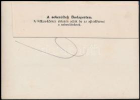 cca 1916-1918 Rókus-kórház ablakán adják be az ajándékokat a sebesülteknek, hátoldalán feliratozva, ...