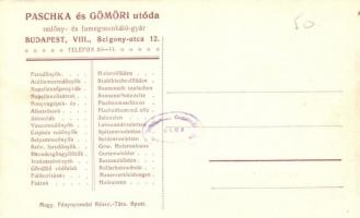 Budapest VIII. Szigony utca 12. Paschka és Gömöri utóda redőny és famegmunkáló gyára, gépműhely, lak...