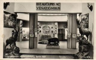 1937 Berlin, Internationale Jagdausstellung. Italien / International hunting exhibition. Italian pavilion. So. Stpl