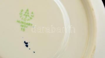 Hollóházi virágmintás mokkás csésze, 6 db, jelzett, matricás, hibátlan