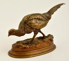 cca 1910 Jules Moigniez után: Aranyfácán. Bronz, jelzett, m:9,5 cm, h:17 cm