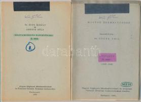 9db éremhatározó füzet, nagyrészt Unger Emil összeállításai, valamint Pohl Artur: A későközépkori ma...