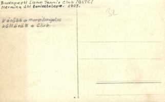1907 Budapest XIV. Hermina út, Budapesti Lawn Tennis Club (BLTC) tenisztelepe, teniszezők csoportkép...
