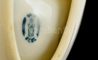 Aranyozott szélű porcelán sótartó, jelzett, hibátlan, 11x6x7 cm