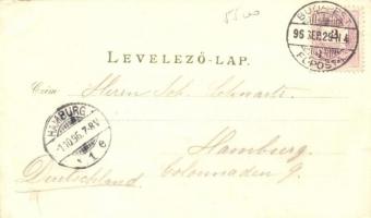 1896 (Vorläufer!) Budapest, Széchenyi-szobor, Etablissement Reutter palota, Hentzi-szobor és Honvéde...