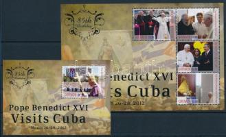 Pope Benedict XVI visit to Cuba minisheet + block, XVI. Benedek pápa kubai látogatása kisív + blokk