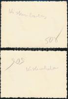 cca 1930 Katonák, csendőrök Kiskunhalason, 2 db fotó, hátulján feliratozva, 6,5×9 cm