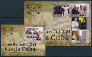XVI. Benedek pápa kubai látogatása kisív + blokk, Pope Benedict XVI visit to Cuba minisheet + block