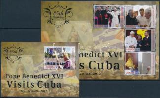 XVI. Benedek pápa kubai látogatása kisív + blokk, Pope Benedict XVI. visits Cuba minisheet + block