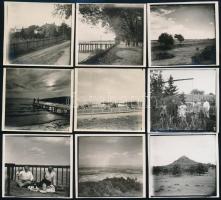 1933 A Balaton-felvidéken készült fotók (Somló, Hegyesd, Lesencetomaj, stb.), 9 db, hátoldalon feliratozva, 6x6 cm