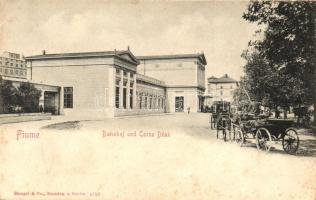 Fiume, Bahnhof, Corso Deák / railway station, chariot of Hotel Quarnero (EK)