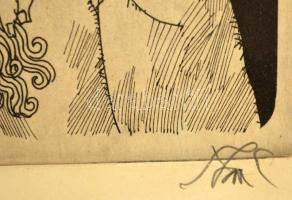 Szász Endre (1926-2003): Próféta. Szitanyomat (79/100), papír, jelzett, apró kis foltokkall, üvegeze...