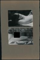 2 db pornográf fotó, albumlapra ragasztva, 6,5x9,5 cm