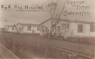 Szatmárnémeti, Satu Mare; K.u.K. Reservespital Deutsche Abt. / Osztrák-magyar tábori kórház / WWI Austro-Hungarian K.u.K. military field reserve hospital. photo