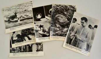 cca 1960-1980 Űrhajózással kapcsolatos 6 db MTI sajtófotó / Astronauts press photos 26x22 cm